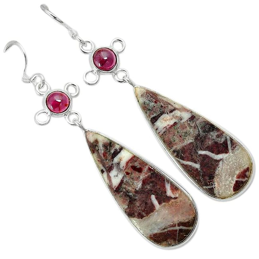 Natural bronze wild horse magnesite 925 silver dangle earrings jewelry k10843