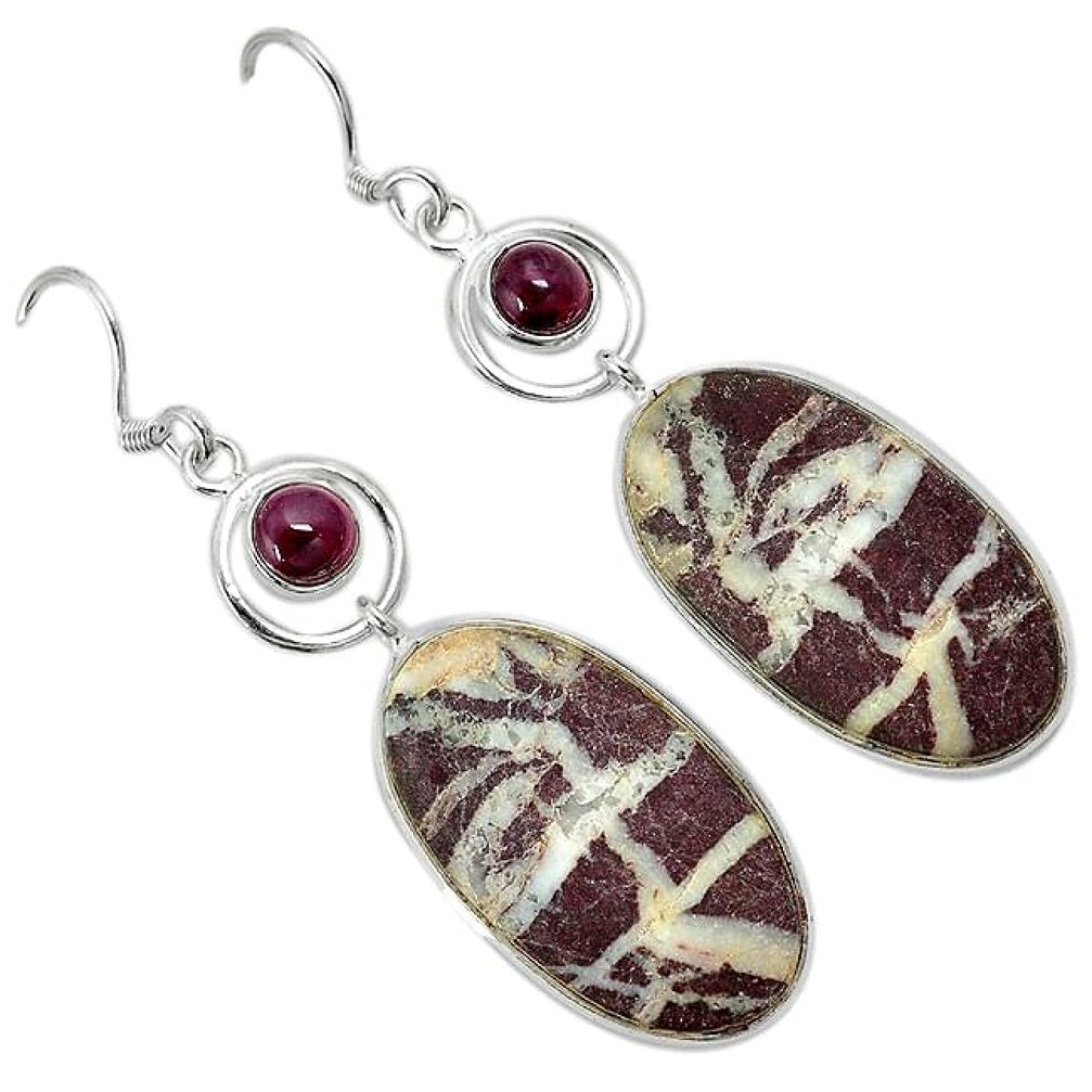 Natural bronze wild horse magnesite 925 silver dangle earrings jewelry k10858