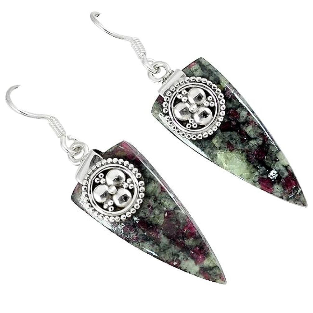 925 sterling silver natural pink eudialyte dangle earrings jewelry k28009