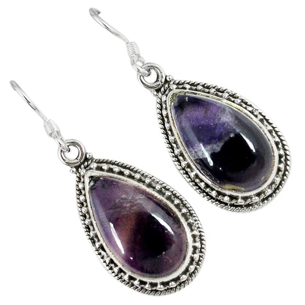 925 sterling silver natural multi color fluorite dangle earrings jewelry k28470