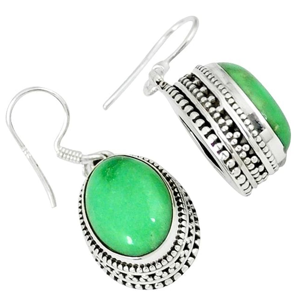 925 sterling silver natural green variscite dangle earrings jewelry k28758