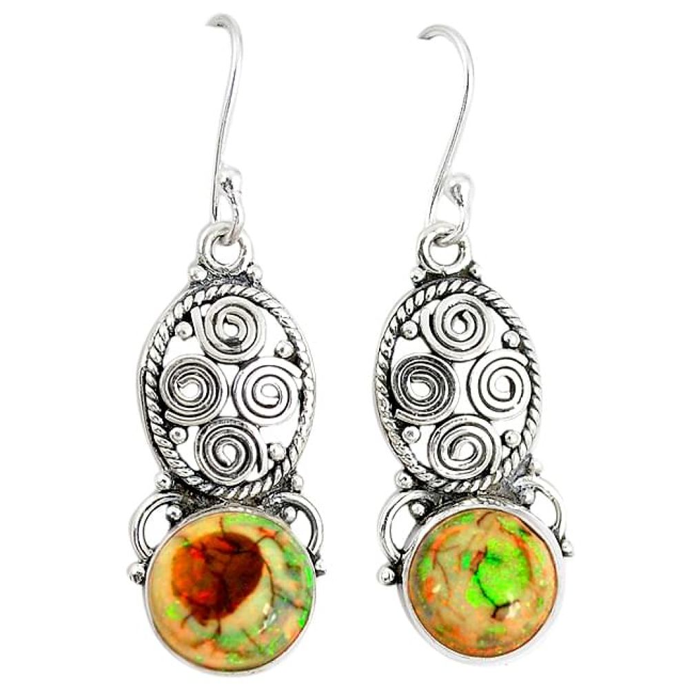 Multi color sterling opal 925 sterling silver dangle earrings jewelry k43495