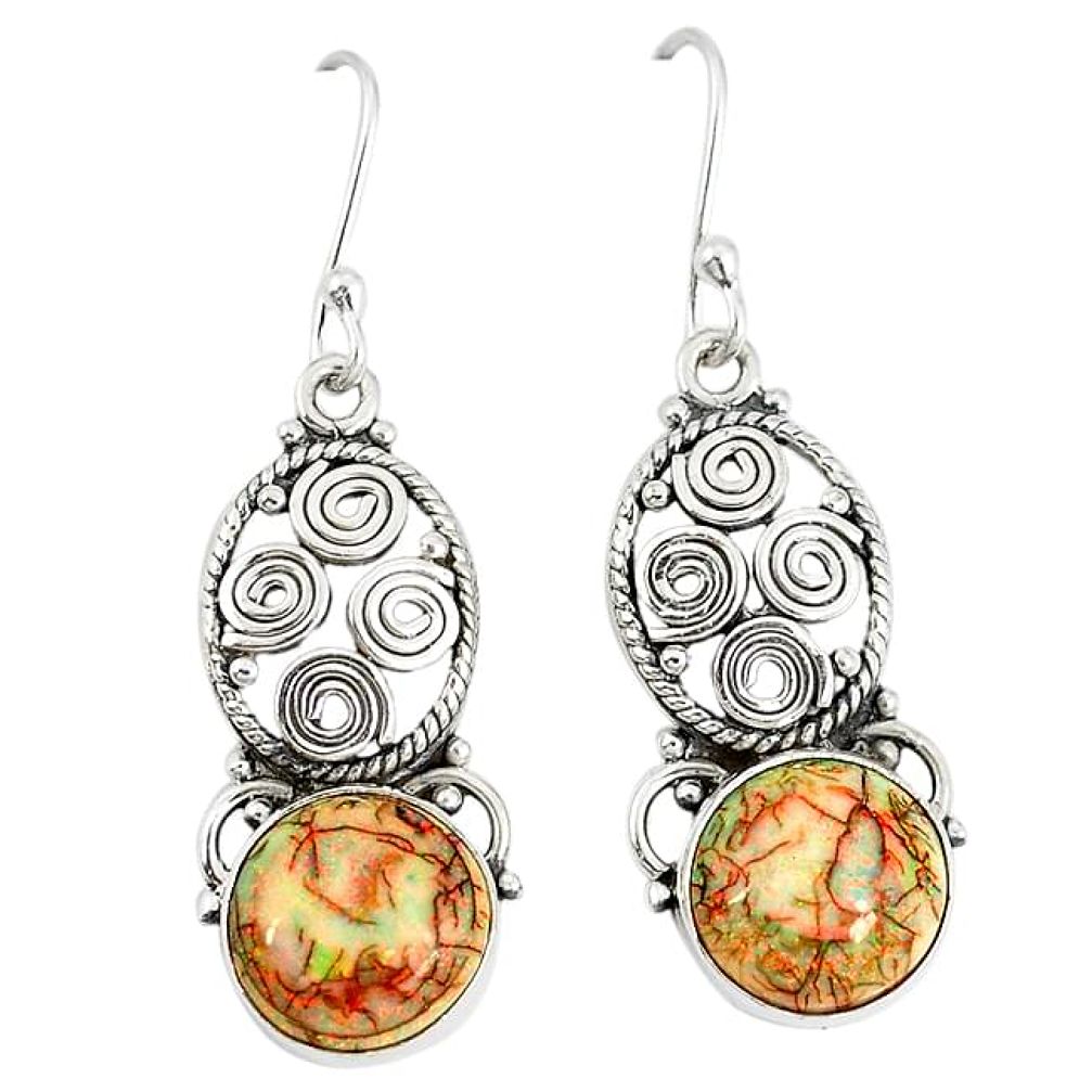Multi color sterling opal 925 sterling silver dangle earrings k43497