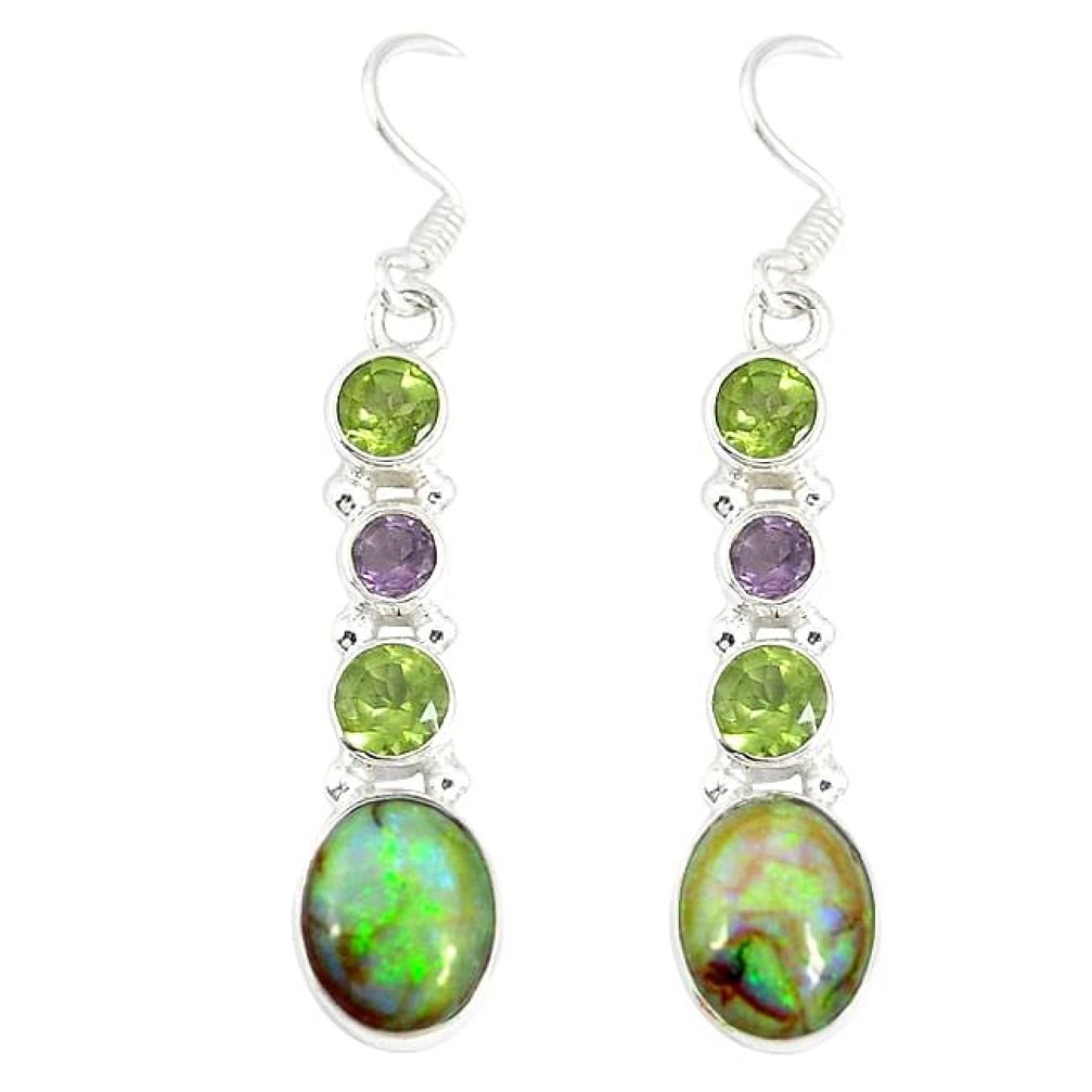 925 sterling silver multi color sterling opal peridot dangle earrings k43518