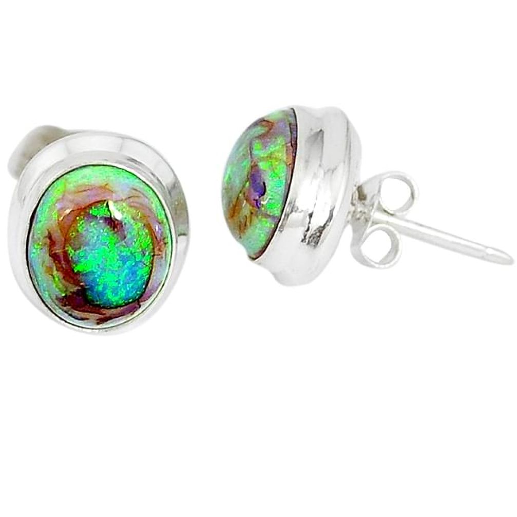 925 sterling silver multi color sterling opal stud earrings jewelry k43614