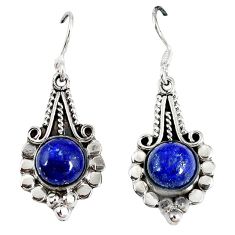 Natural blue lapis 925 sterling silver dangle earrings jewelry k44216