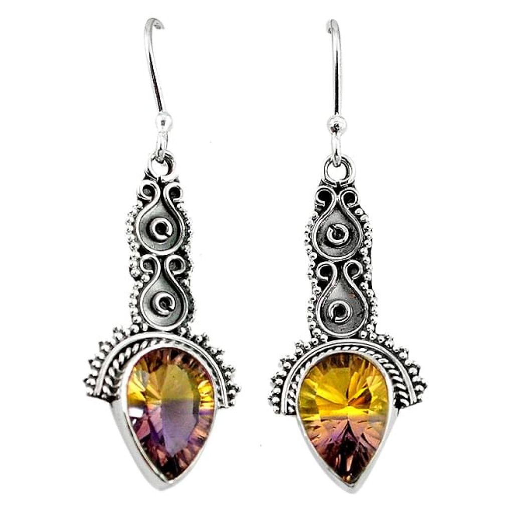 Multi color ametrine (lab) 925 sterling silver dangle earrings jewelry k80027