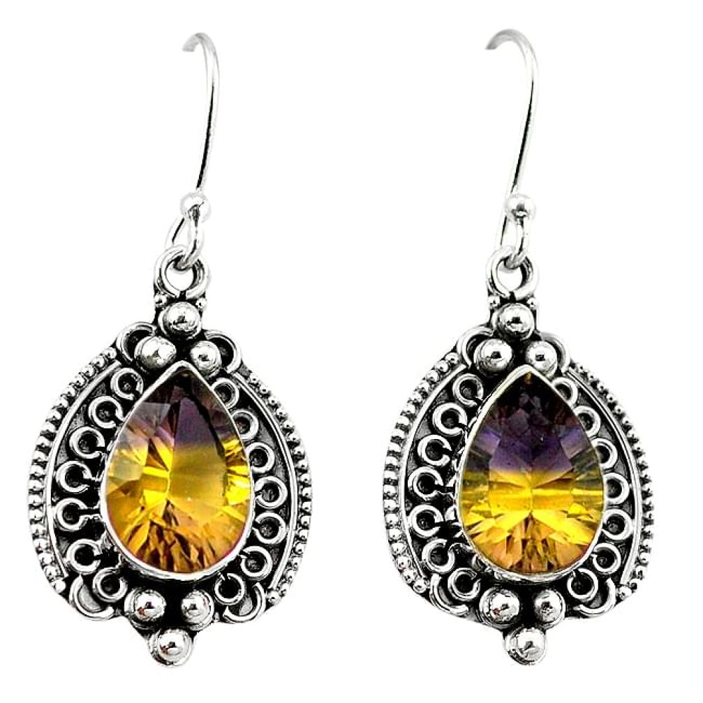 Multi color ametrine (lab) 925 sterling silver dangle earrings jewelry k80034