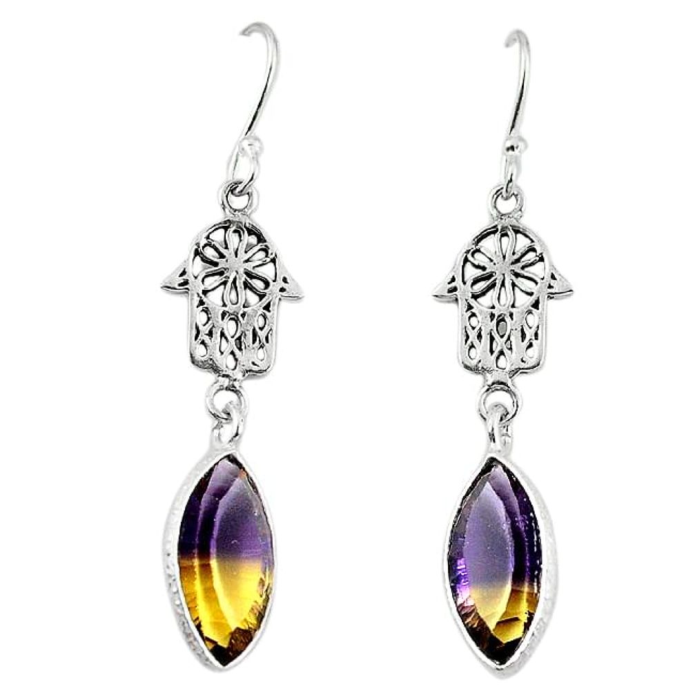 Clearance-Multi color ametrine (lab) 925 sterling silver dangle earrings k80056