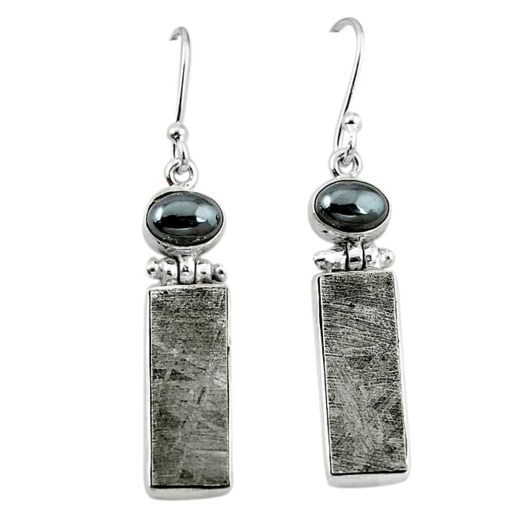 925 sterling silver natural grey meteorite hematite earrings jewelry k80245