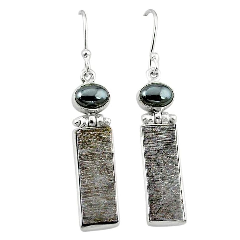 925 sterling silver natural grey meteorite hematite earrings jewelry k80250