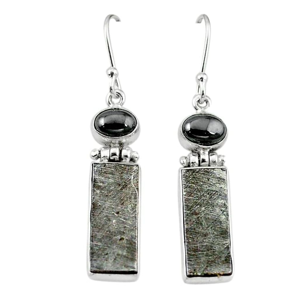 925 sterling silver natural grey meteorite hematite earrings jewelry k80255