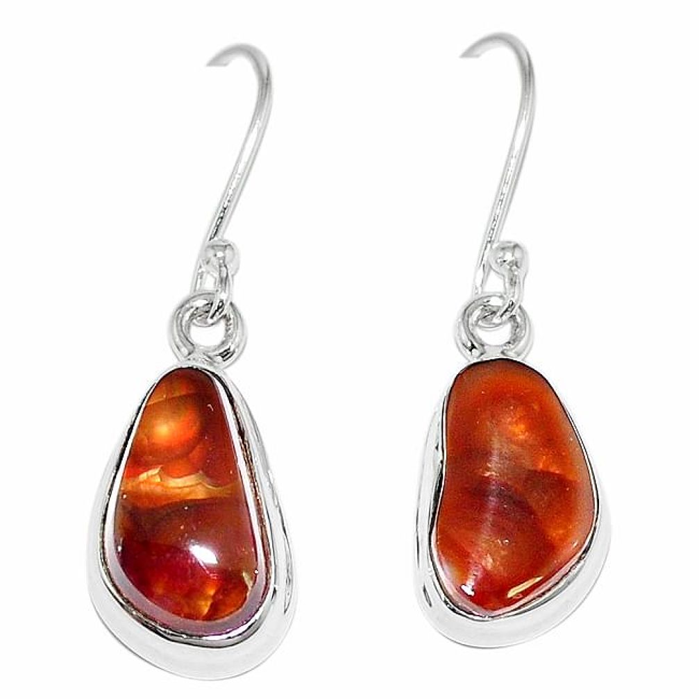 Natural multi color mexican fire agate 925 silver earrings jewelry k87425