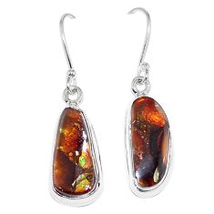 Natural multi color mexican fire agate 925 silver earrings jewelry k87429
