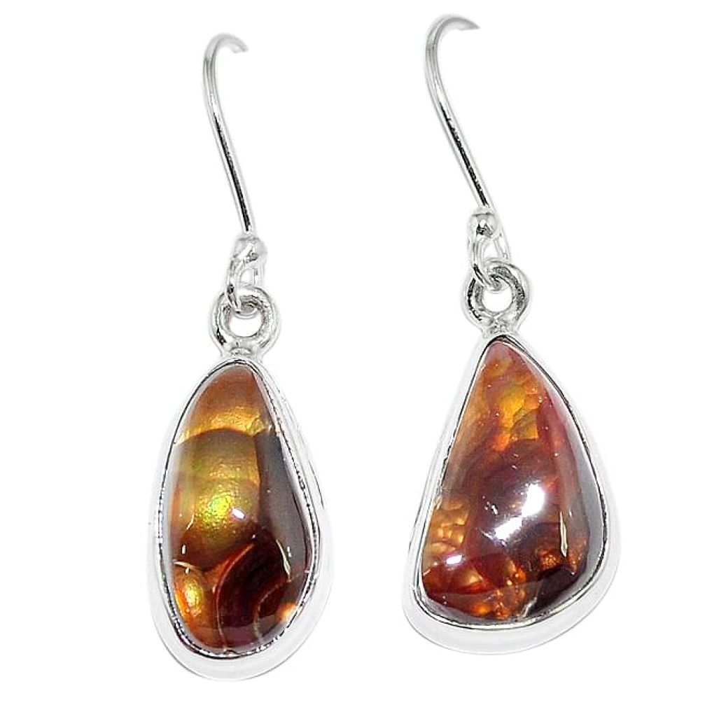 Natural multi color mexican fire agate 925 silver earrings jewelry k87430