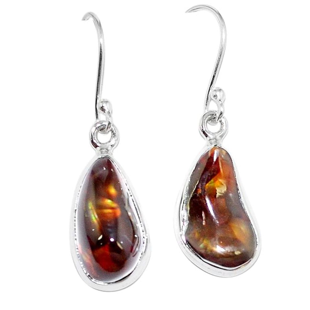 Natural multi color mexican fire agate 925 silver earrings jewelry k87431