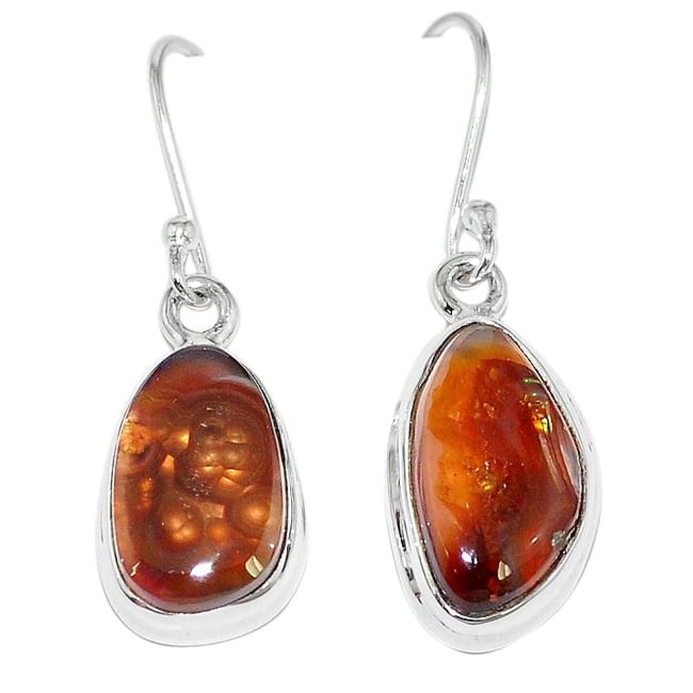 925 silver natural multi color mexican fire agate earrings jewelry k87435