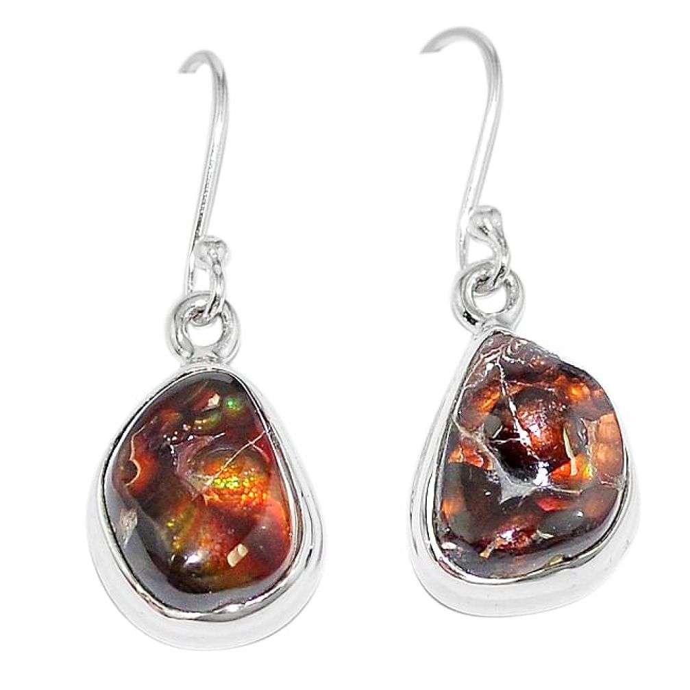 Natural multi color mexican fire agate 925 silver earrings jewelry k87438