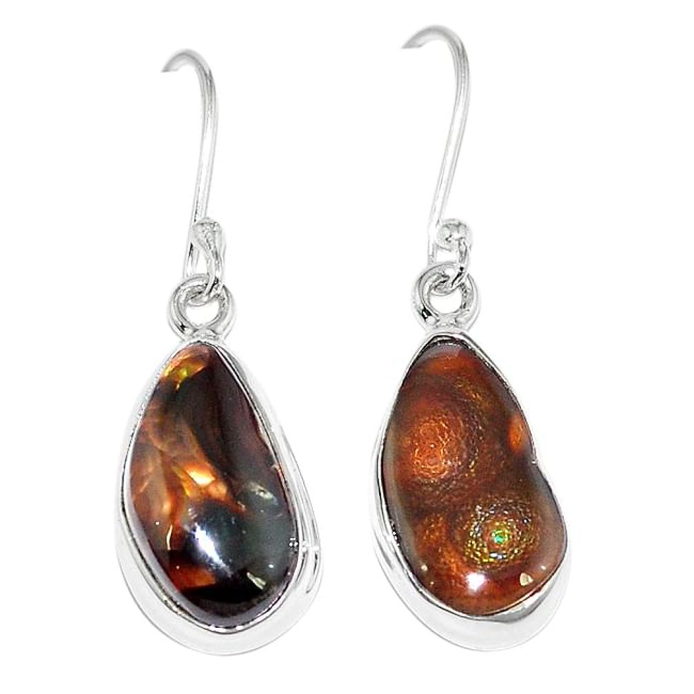 Natural multi color mexican fire agate 925 silver earrings jewelry k87439
