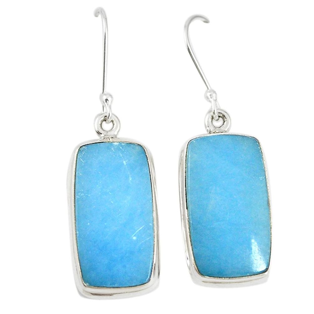Natural blue angelite 925 sterling silver dangle earrings jewelry m18234