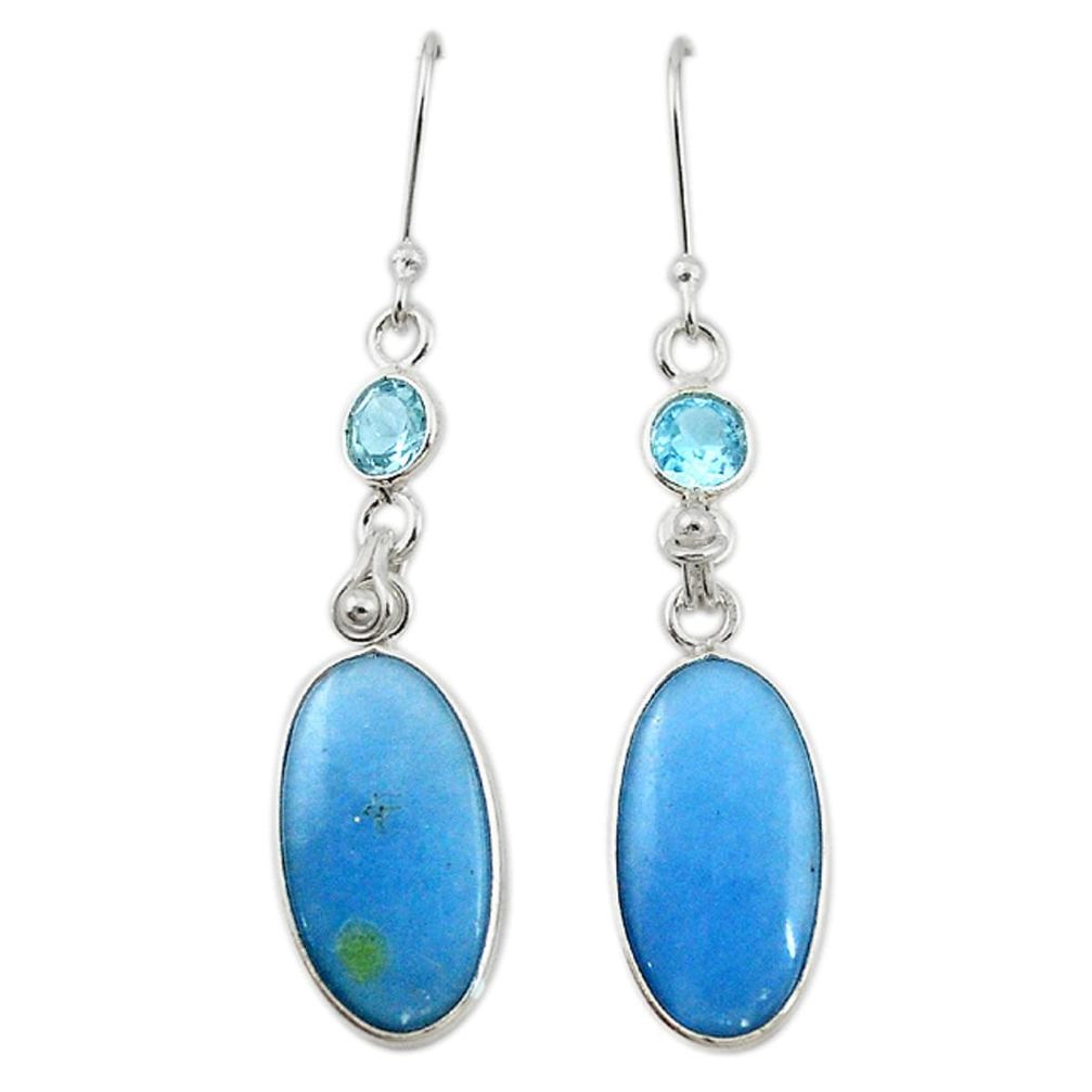 925 sterling silver natural blue angelite topaz dangle earrings jewelry m20291
