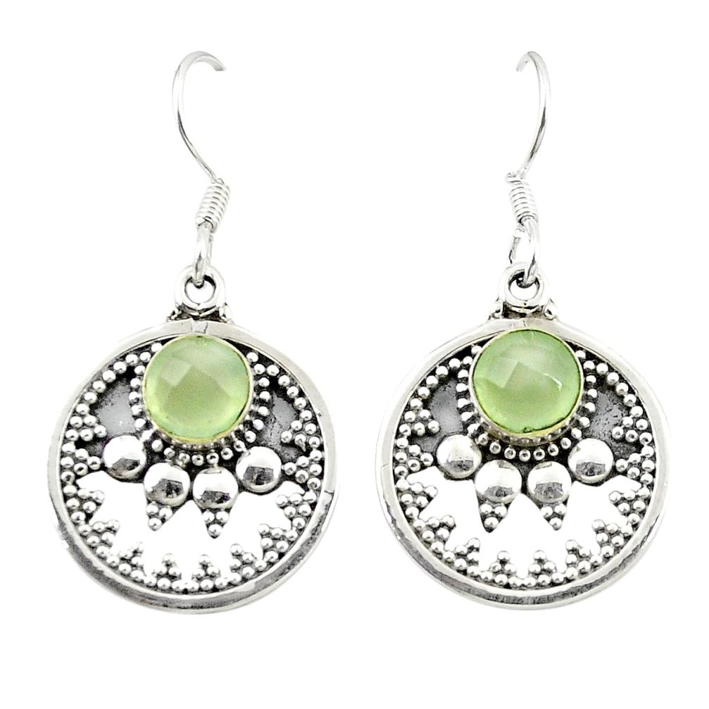 925 sterling silver natural green prehnite dangle earrings jewelry m28834