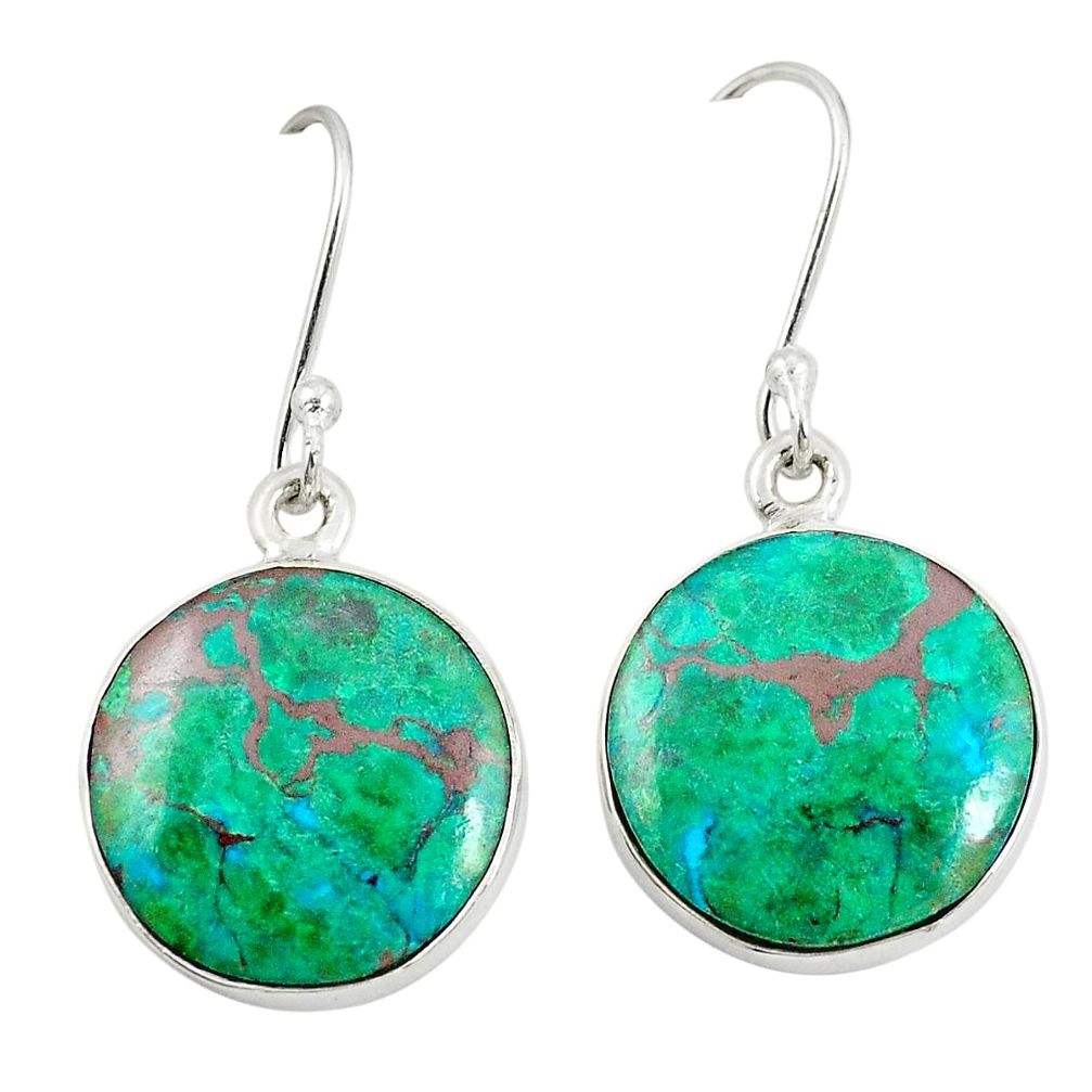 925 sterling silver natural green chrysocolla dangle earrings jewelry m35635