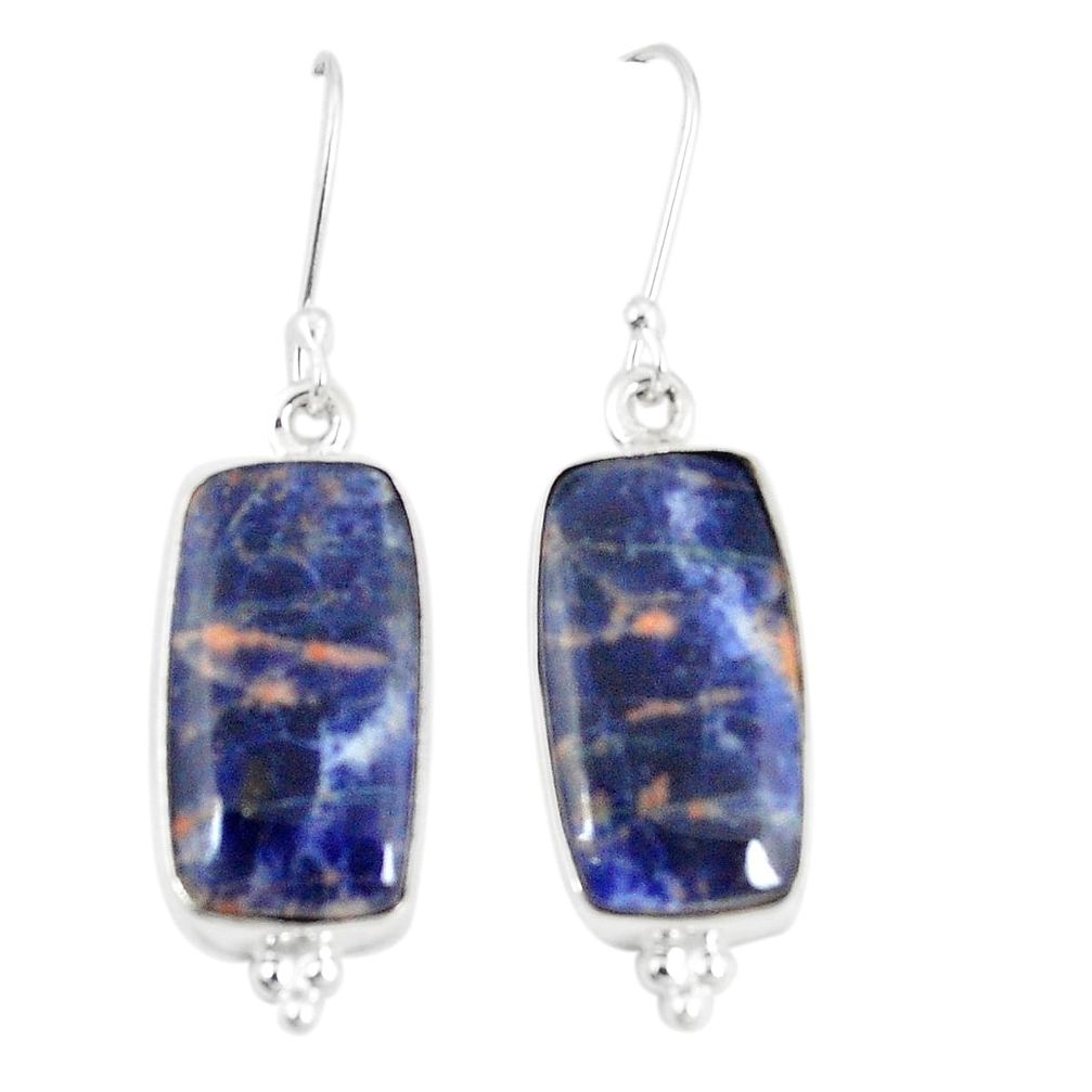 Natural orange sodalite 925 sterling silver dangle earrings jewelry m36456