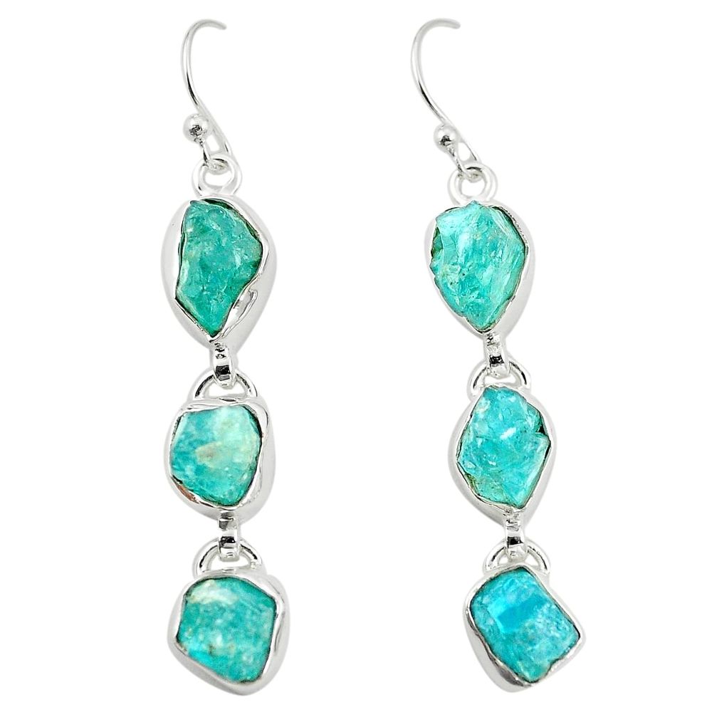 925 sterling silver natural aqua aquamarine rough earrings jewelry m37484