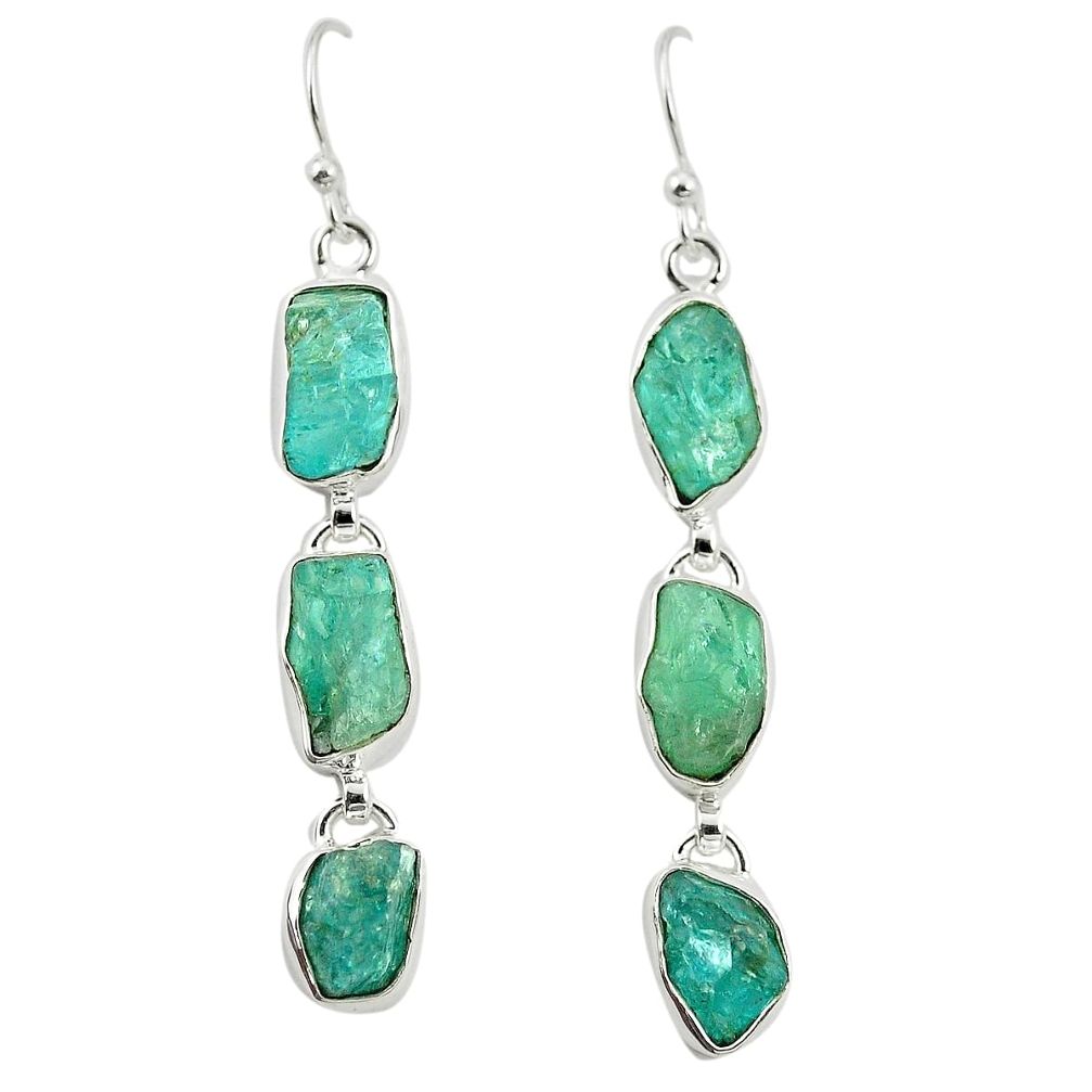 925 sterling silver natural aqua aquamarine rough earrings jewelry m37490