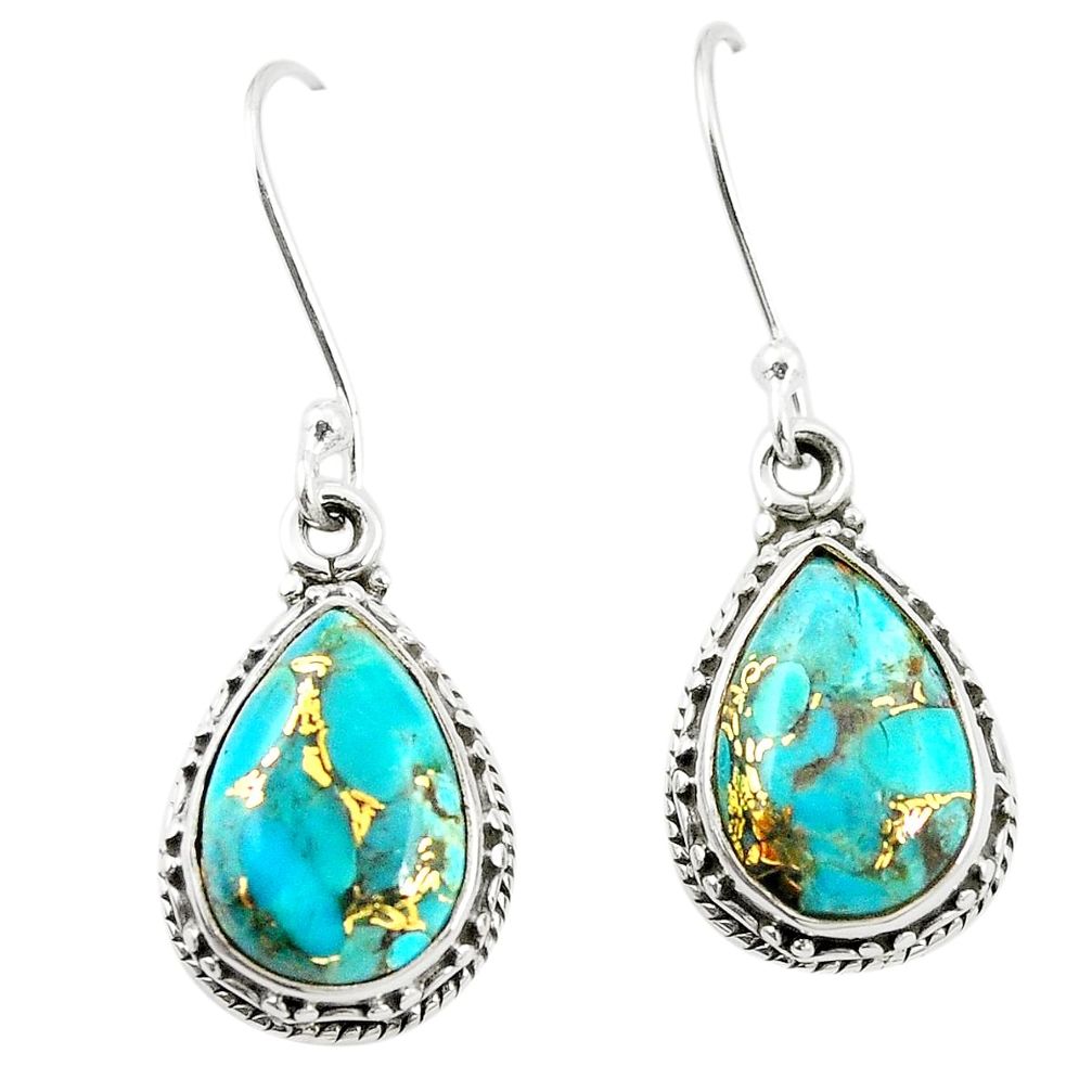 925 sterling silver blue copper turquoise earrings jewelry m37525
