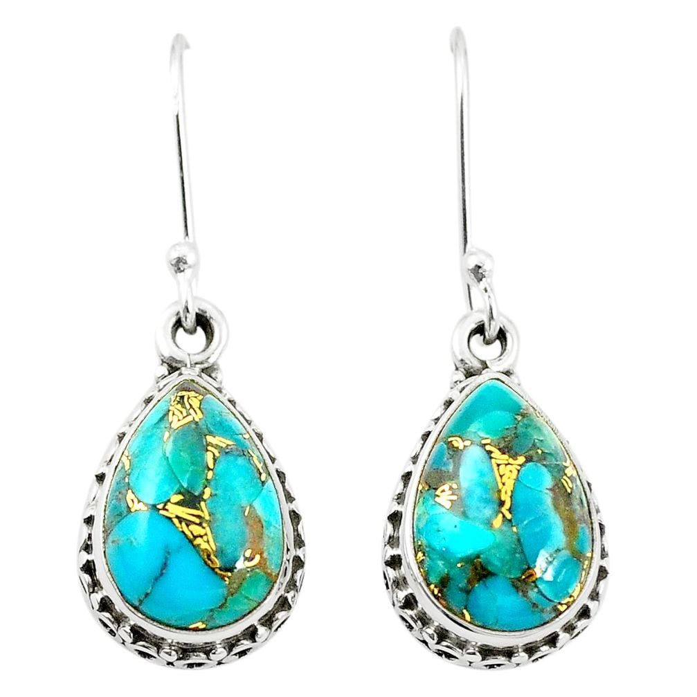 925 sterling silver blue copper turquoise earrings jewelry m37534