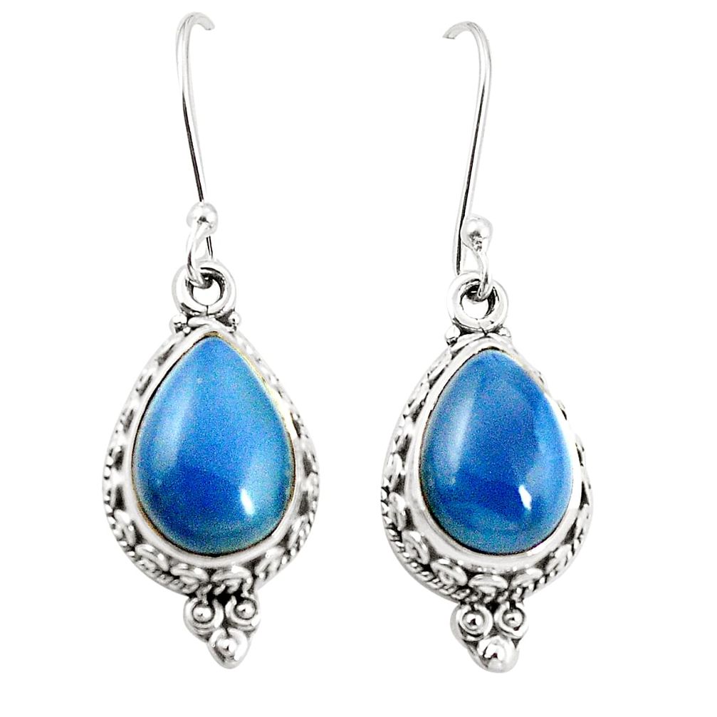 Natural blue owyhee opal 925 sterling silver dangle earrings jewelry m37542