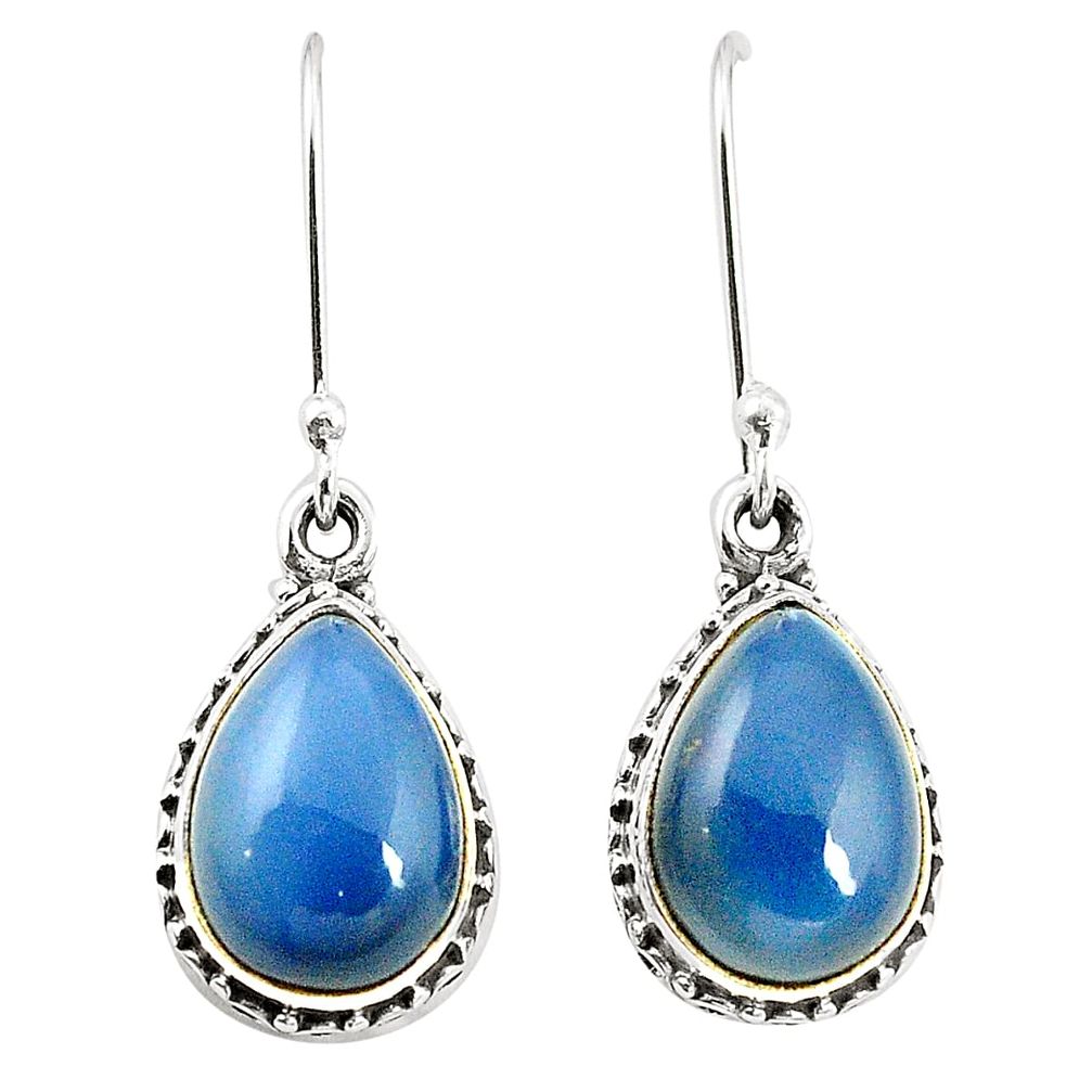 Natural blue owyhee opal 925 sterling silver dangle earrings jewelry m37547