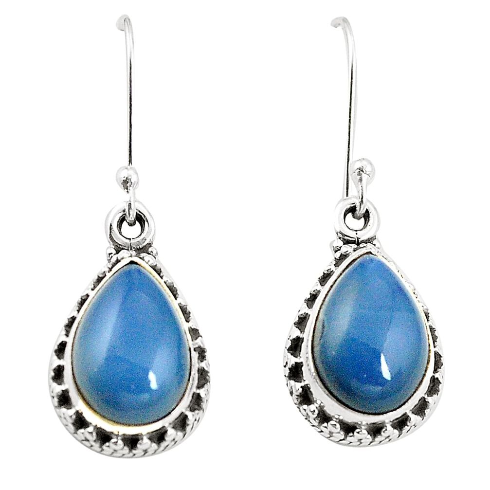 Natural blue owyhee opal 925 sterling silver dangle earrings jewelry m37550