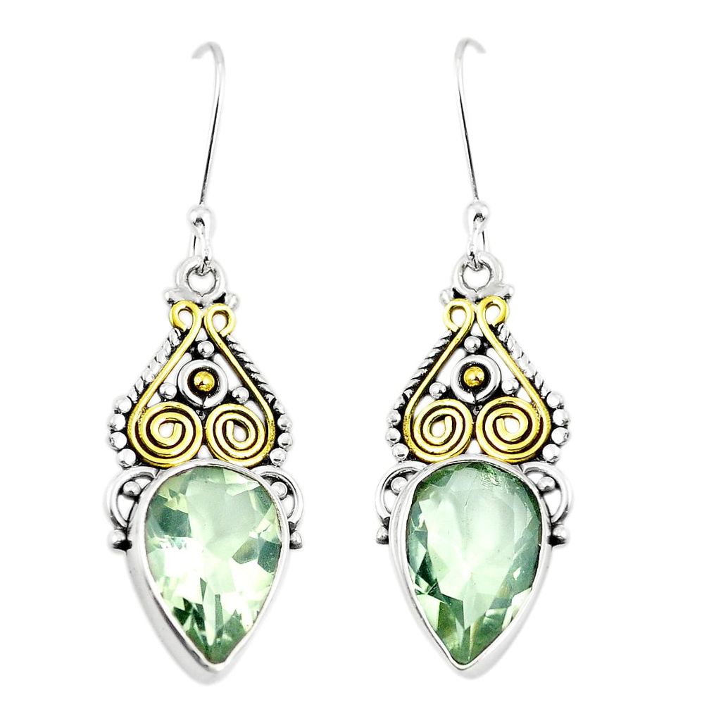 925 sterling silver natural green amethyst dangle earrings jewelry m40377