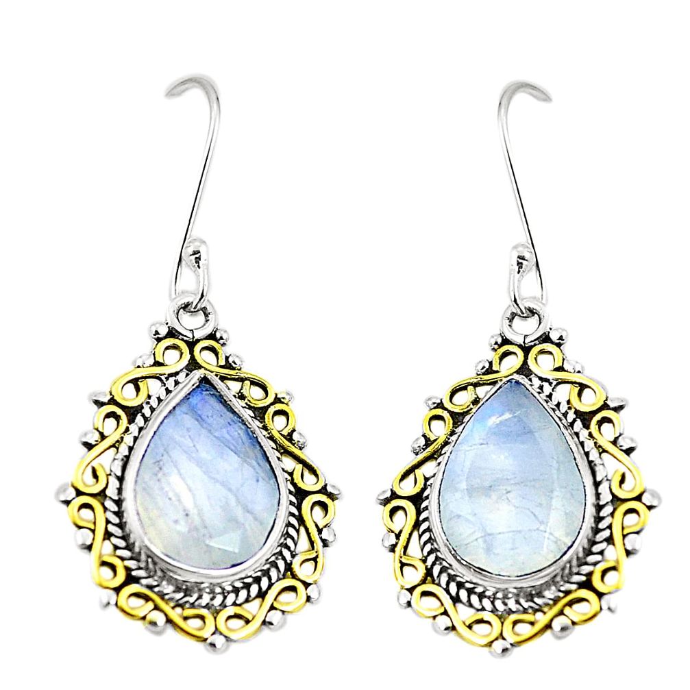 925 silver natural rainbow moonstone 14k gold dangle earrings jewelry m40394