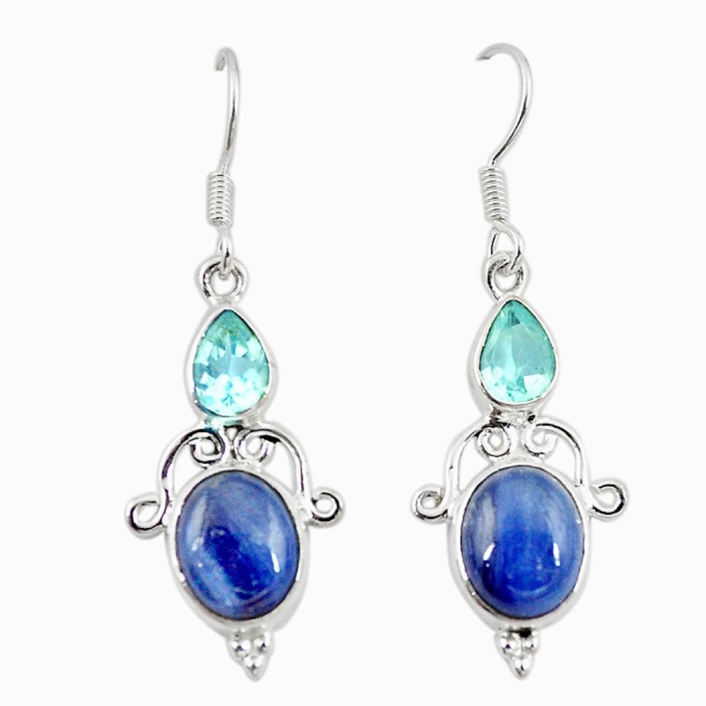 925 sterling silver natural blue kyanite topaz earrings jewelry m7864