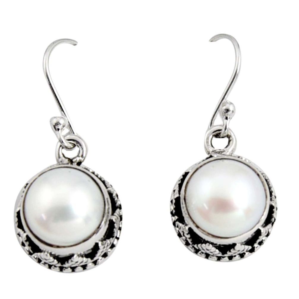 11.22cts natural white pearl 925 sterling silver dangle earrings jewelry r10202