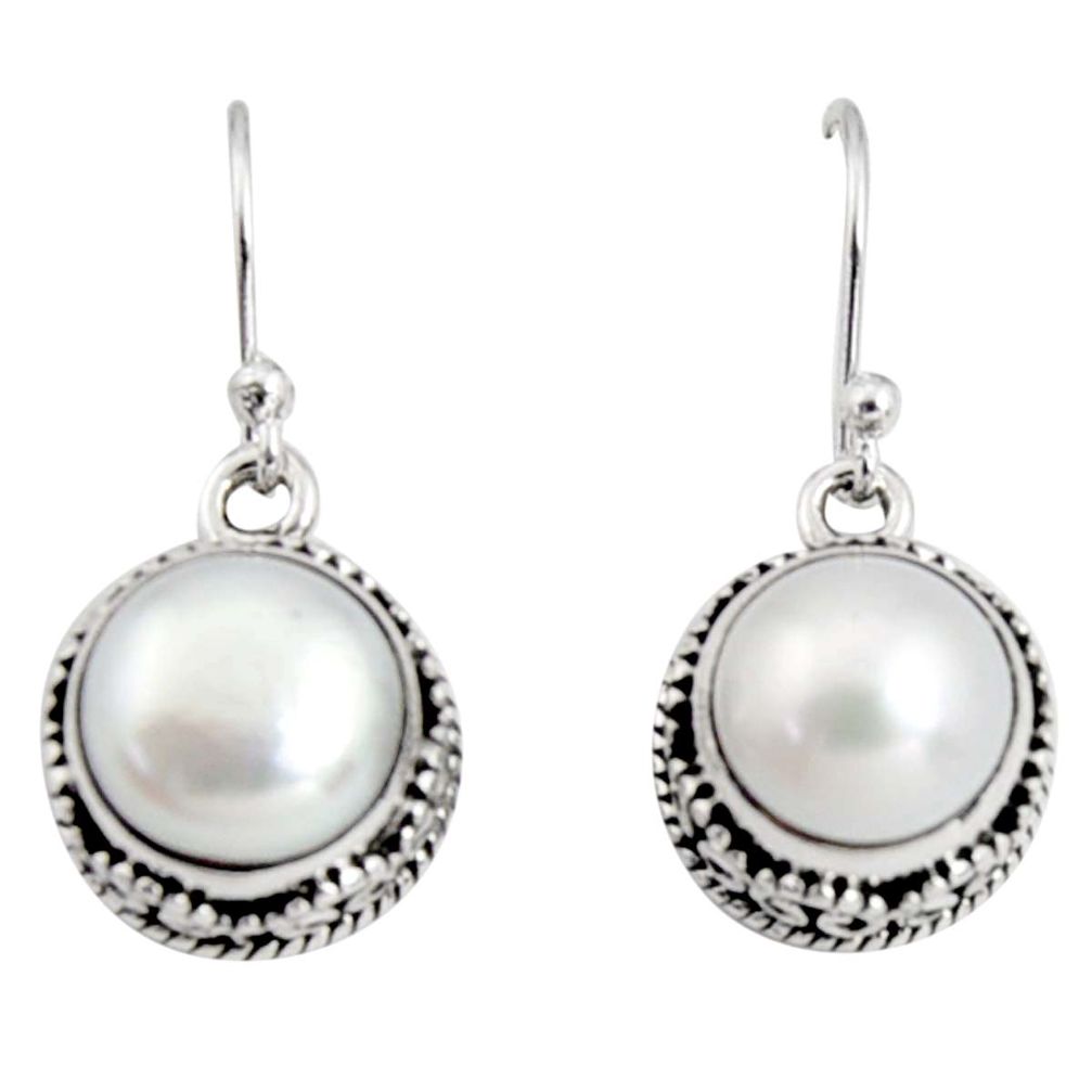 925 sterling silver 10.54cts natural white pearl dangle earrings jewelry r10207