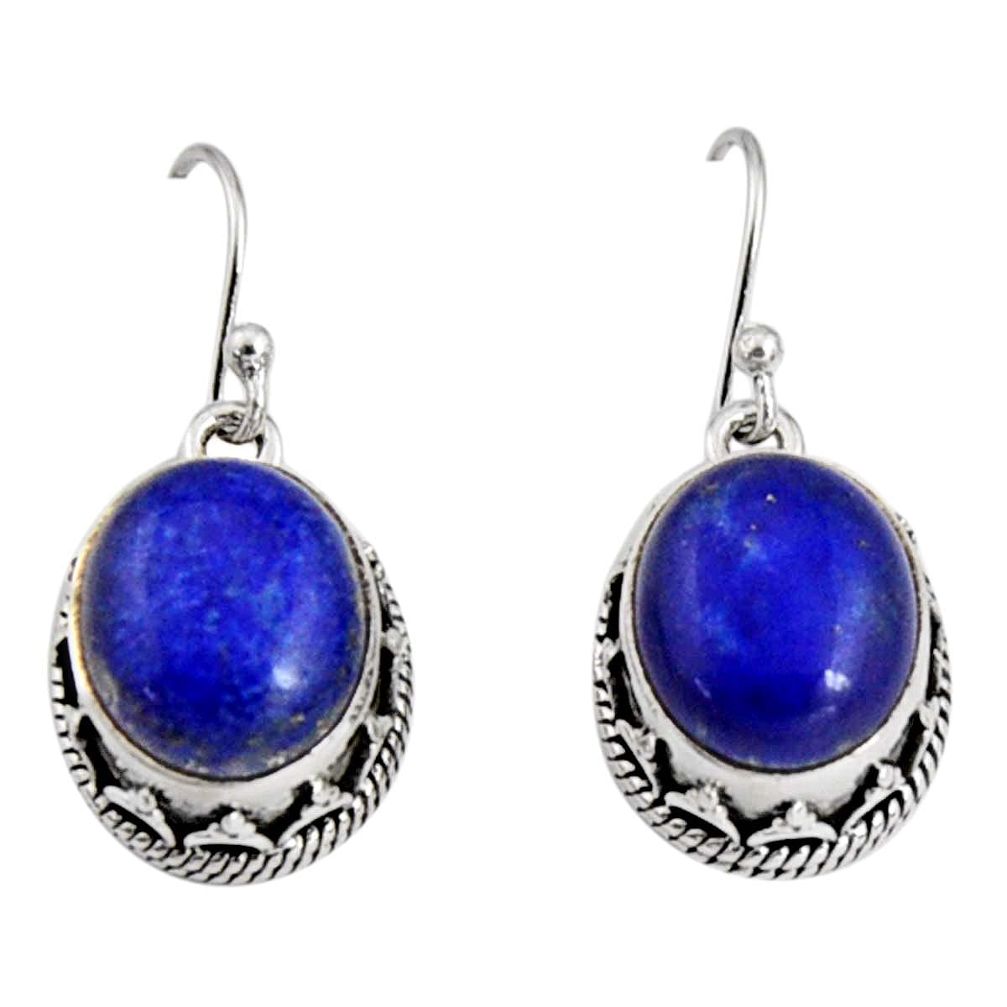 925 sterling silver 10.74cts natural blue lapis lazuli dangle earrings r10248