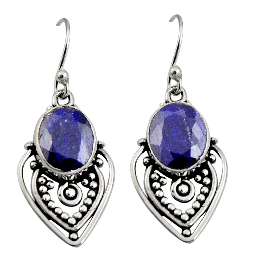 8.03cts natural blue sapphire 925 sterling silver snake earrings jewelry r11147