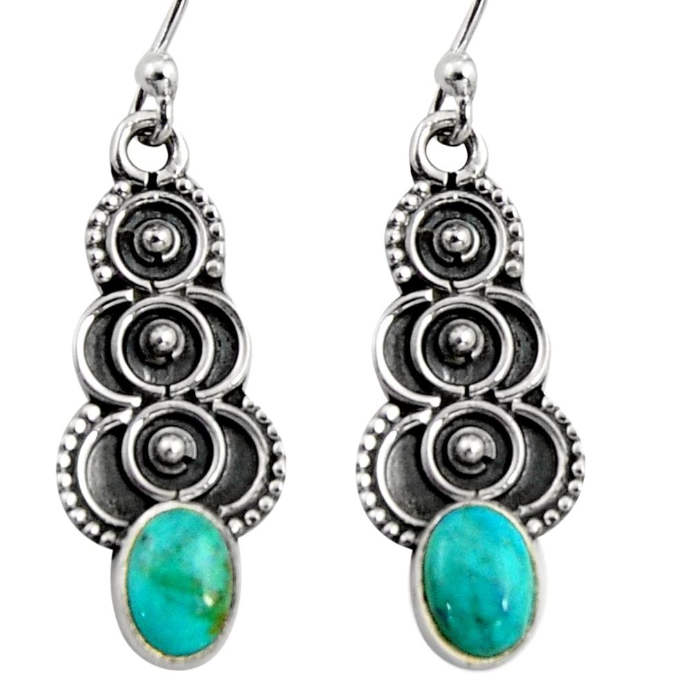 2.98cts green arizona mohave turquoise 925 sterling silver snake earrings r11154