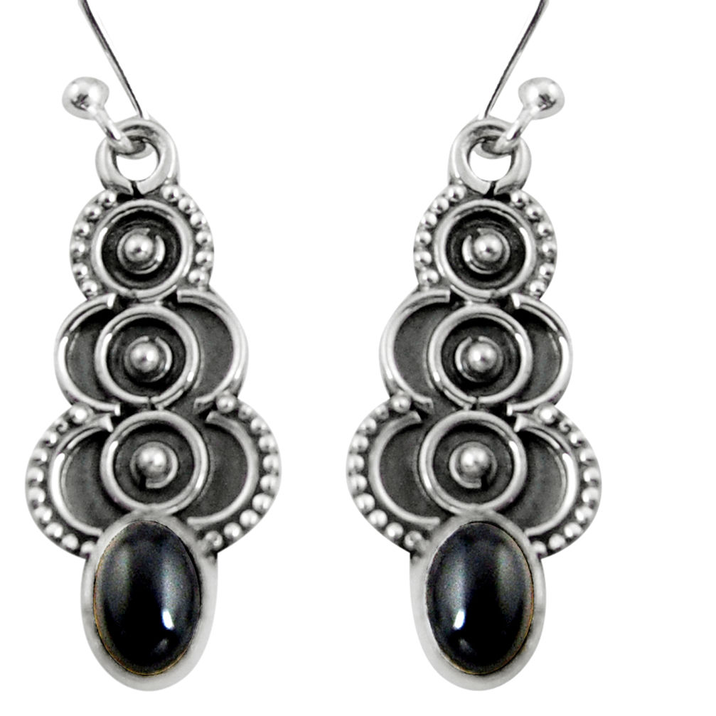 925 sterling silver 3.05cts natural black onyx snake earrings jewelry r11156