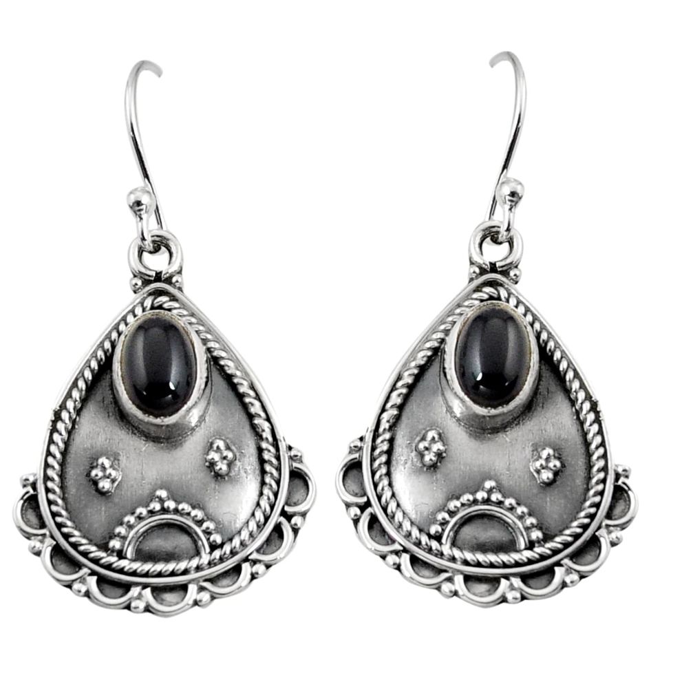 925 sterling silver 3.25cts natural black onyx snake earrings jewelry r11159