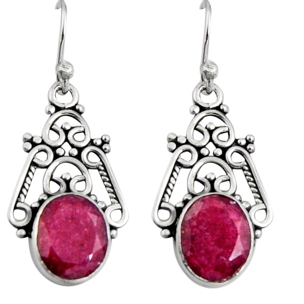 8.05cts natural red ruby 925 sterling silver snake earrings jewelry r11160