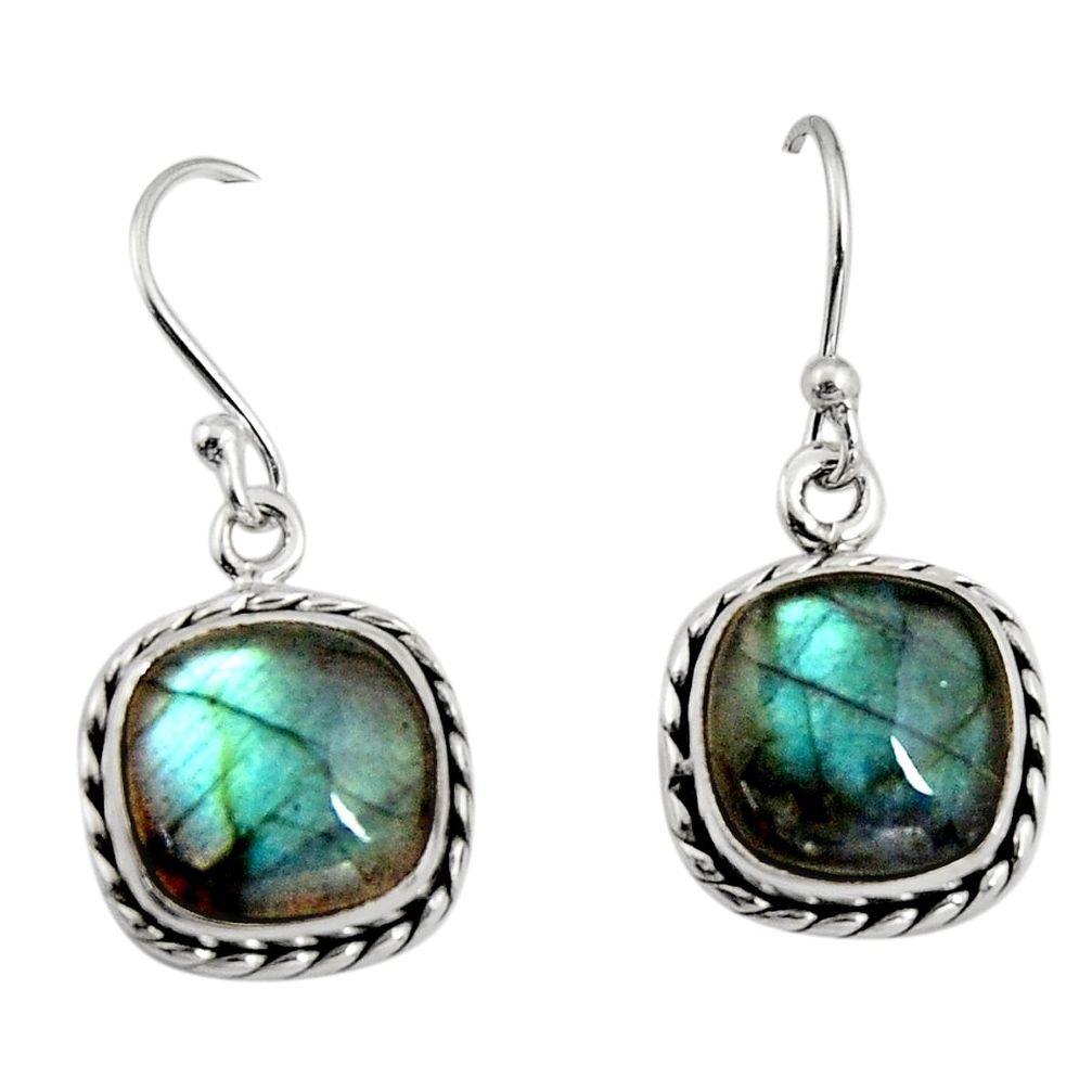 10.32cts natural blue labradorite 925 sterling silver dangle earrings r11161