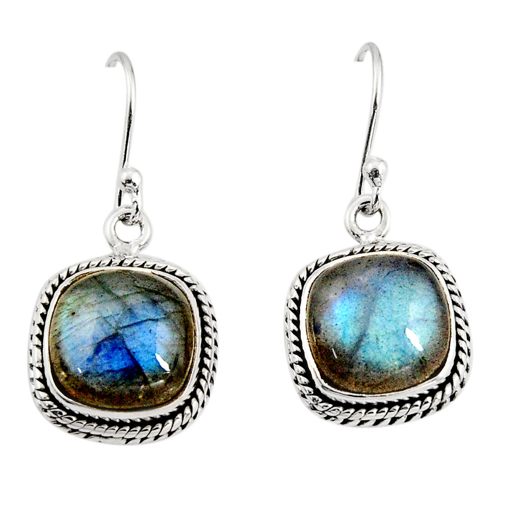 925 sterling silver 11.13cts natural blue labradorite dangle earrings r11163