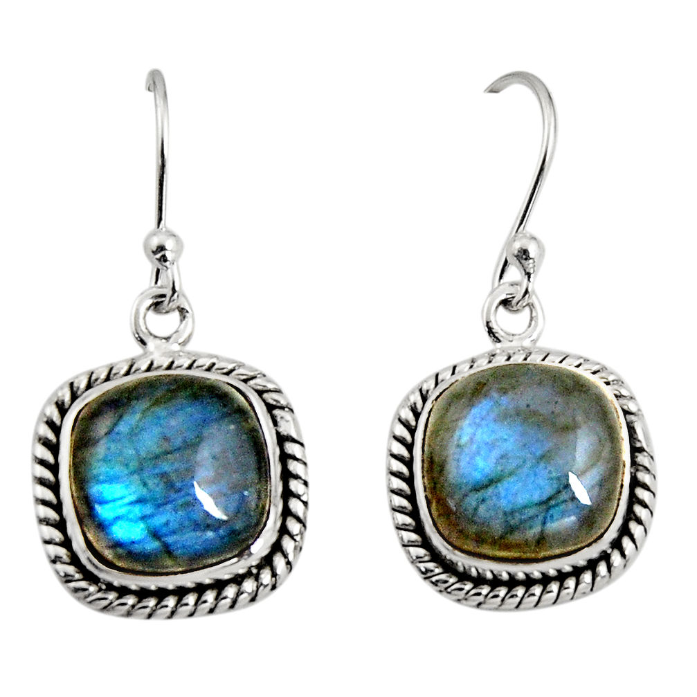 925 sterling silver 11.11cts natural blue labradorite dangle earrings r11166