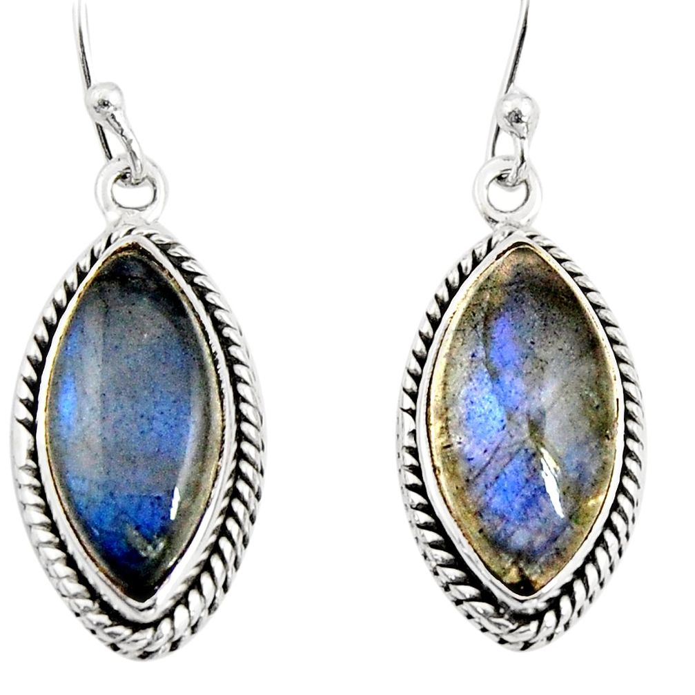 14.45cts natural blue labradorite 925 sterling silver dangle earrings r11168